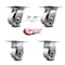 Service Caster 4 Inch Semi Steel Caster Set with Roller Bearing 2 Swivel Lock and 2 Rigid SCC SCC-35S420-SSR-BSL-2-R-2 - alternate 4